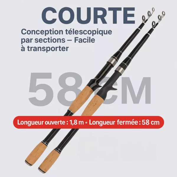 Canne à pêche télescopique ultra légère – Image 6