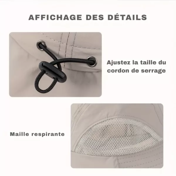 Casquette pêcheur anti-uv avec filet nuque – Image 4