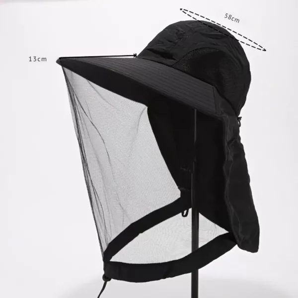 Casquette pêcheur anti-uv avec filet nuque – Image 3