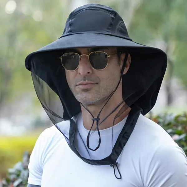 Casquette pêcheur anti-uv avec filet nuque – Image 7