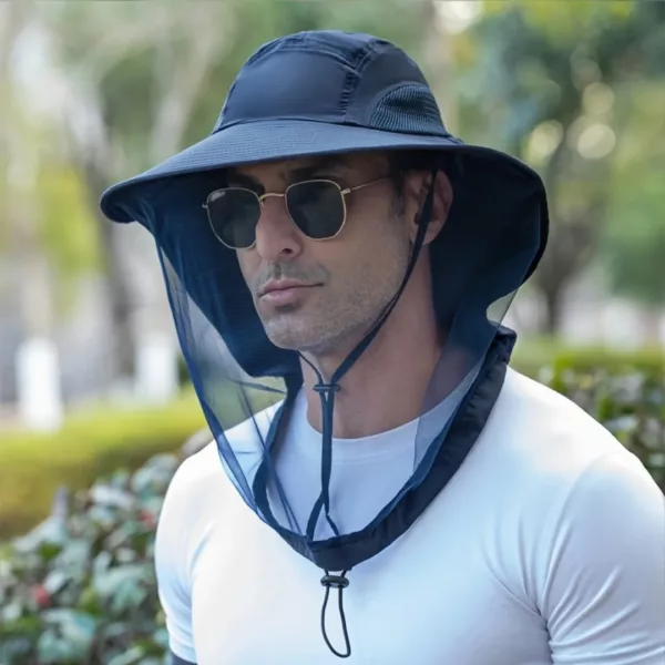 Casquette pêcheur anti-uv avec filet nuque – Image 6