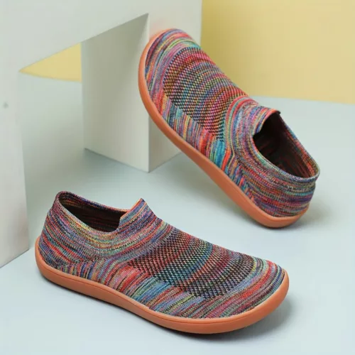 Chaussures barefoot tricot arc-en-ciel