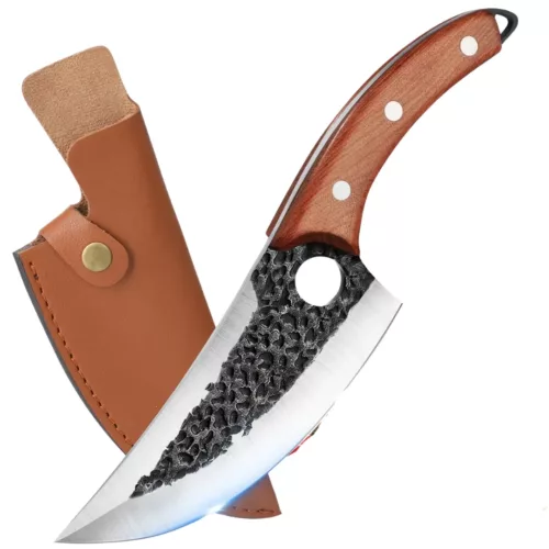Couteau de boucher lame martelée
