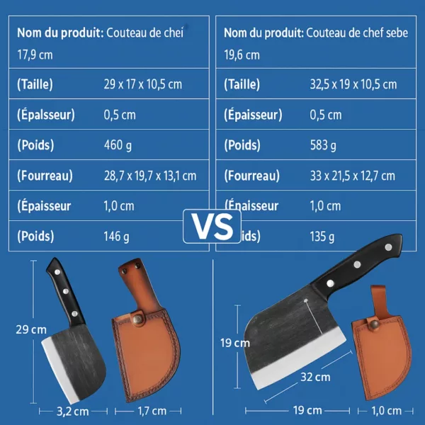 Couteau de boucher traditionnel avec étui – Image 6
