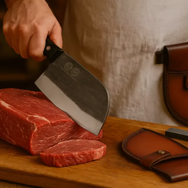 Couteau de boucher traditionnel avec étui – Image 2