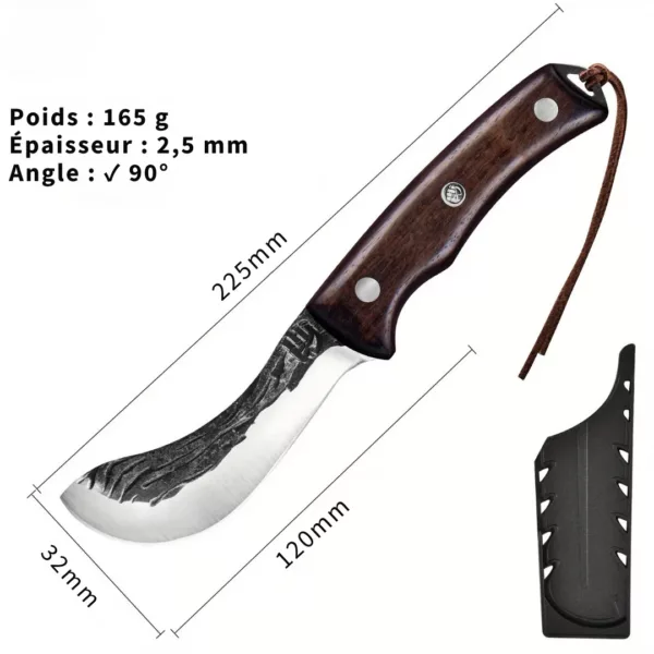 Couteau de chasse courbé artisanal – Image 3
