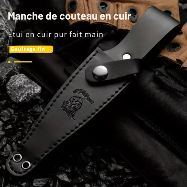 Couteau de chasse lame fixe avec étui – Image 5