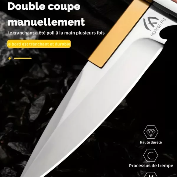 Couteau de chasse lame fixe avec étui – Image 2