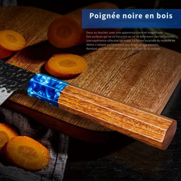Couteau de chef damas manche résine – Image 7