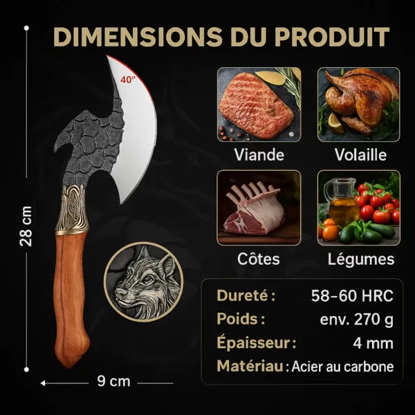 Couteau de chef décor dragon fantasy – Image 3