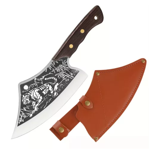 Couteau de chef gravé style tigre