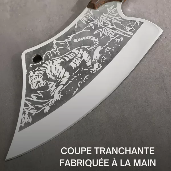Couteau de chef gravé style tigre – Image 13