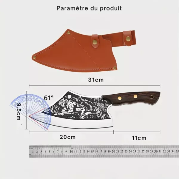 Couteau de chef gravé style tigre – Image 3