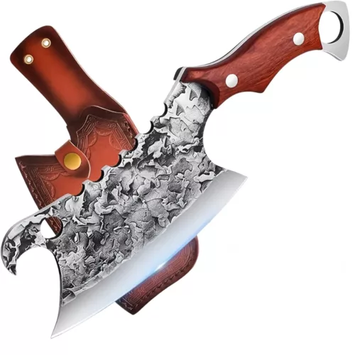 Couteau de chef lame sculptée fantasy