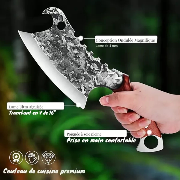 Couteau de chef lame sculptée fantasy – Image 4