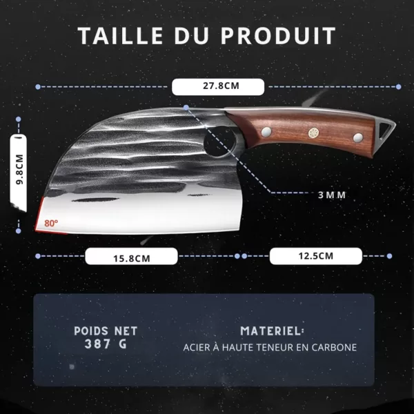 Couteau de cuisine lame rainurée – Image 3