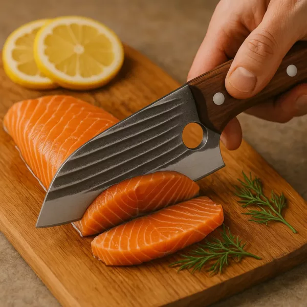 Couteau de cuisine lame rainurée – Image 9