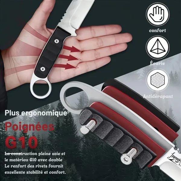 Couteau de survie lame fixe tactique – Image 4