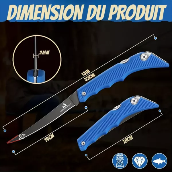 Couteau filet de pêche pliant – Image 3