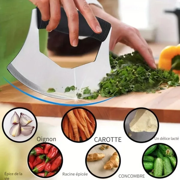 Couteau hachoir berceuse cuisine inox – Image 4