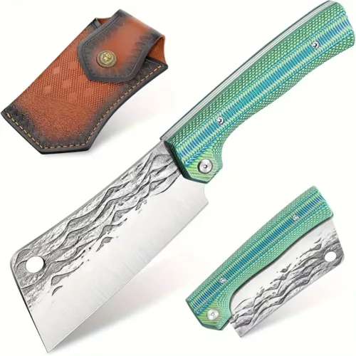 Couteau hachoir pliant manche vert