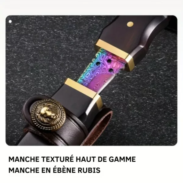 Couteau japonais artisanal manche bois luxe – Image 6