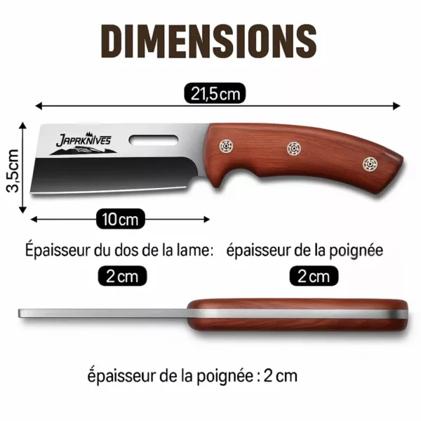 Couteau japonais droit lame épaisse – Image 2
