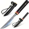 Couteau japonais manche noir damas