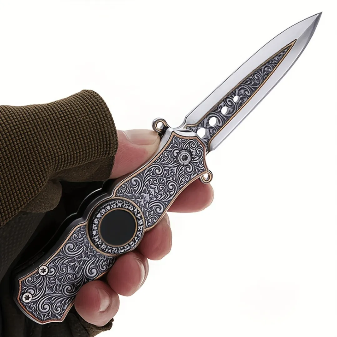 Couteau pliant décoratif style vintage – Élégance rétro et fonctionnalité au quotidien – Idéal collection ou usage extérieur – Image 9