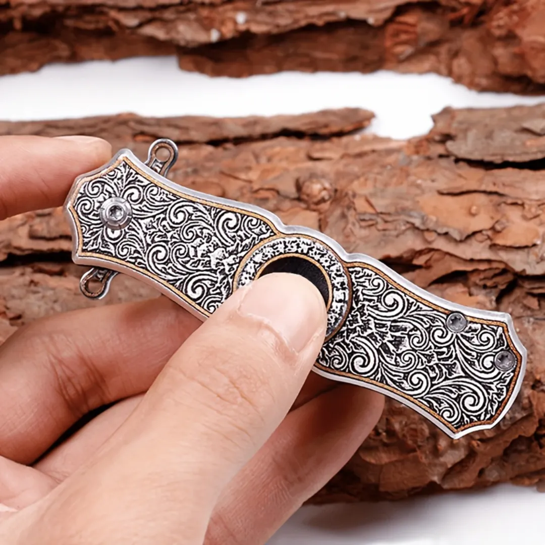 Couteau pliant décoratif style vintage – Élégance rétro et fonctionnalité au quotidien – Idéal collection ou usage extérieur – Image 6