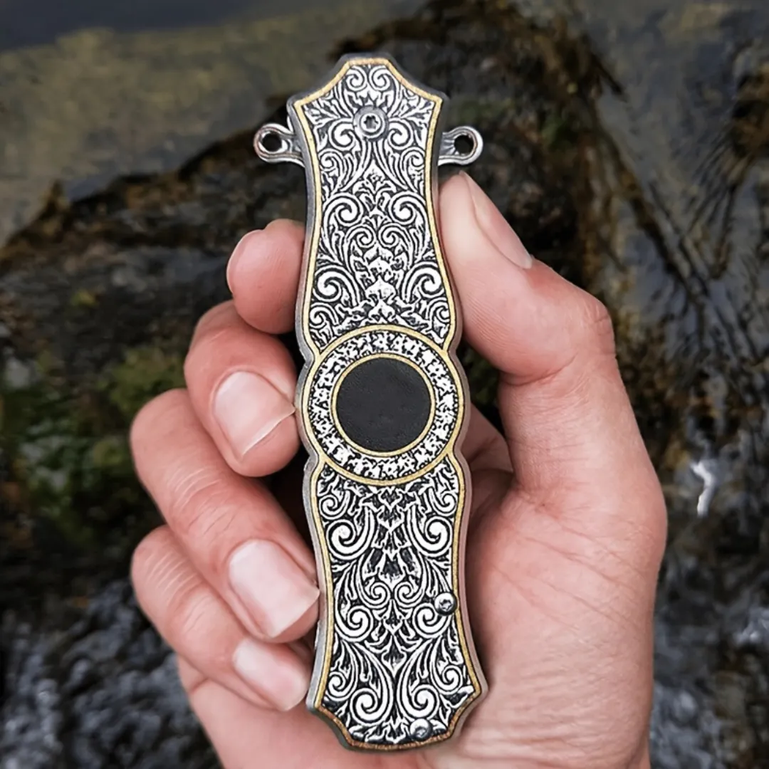 Couteau pliant décoratif style vintage – Élégance rétro et fonctionnalité au quotidien – Idéal collection ou usage extérieur – Image 7