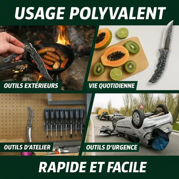 Couteau pliant design chaîne acier – Image 7