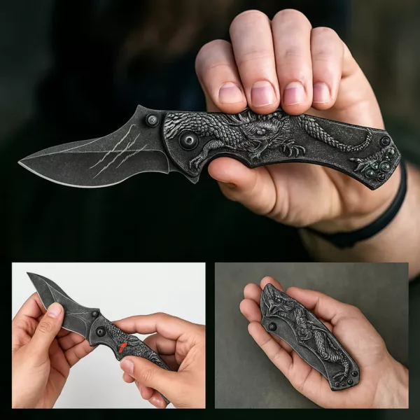 Couteau pliant dragon style médiéval – Image 2