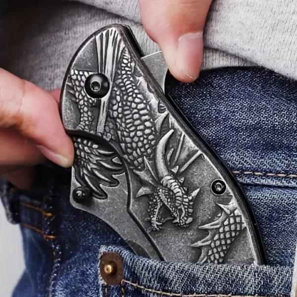 Couteau pliant dragon style médiéval – Image 5