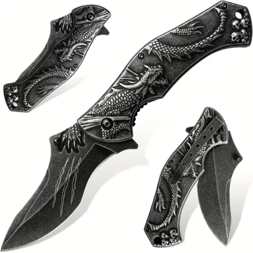 Couteau pliant dragon style médiéval