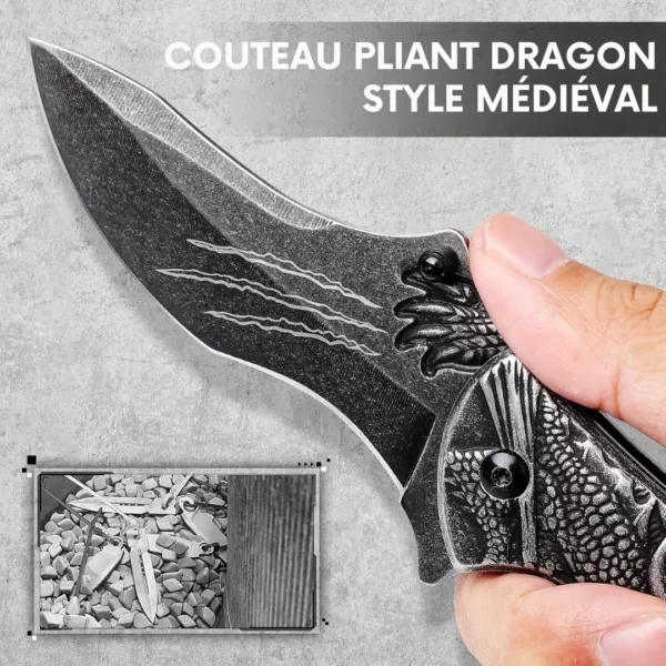 Couteau pliant dragon style médiéval – Image 7