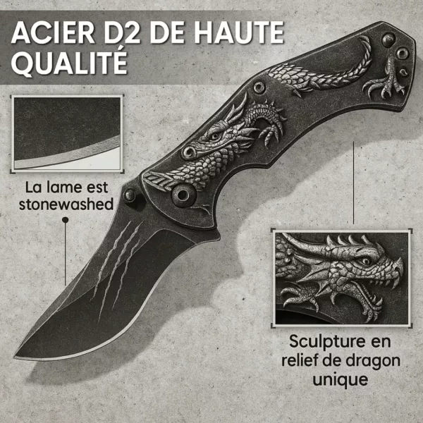 Couteau pliant dragon style médiéval – Image 8