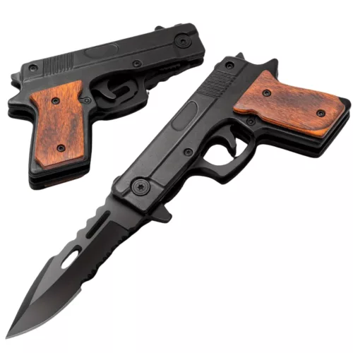 Couteau pliant forme pistolet original