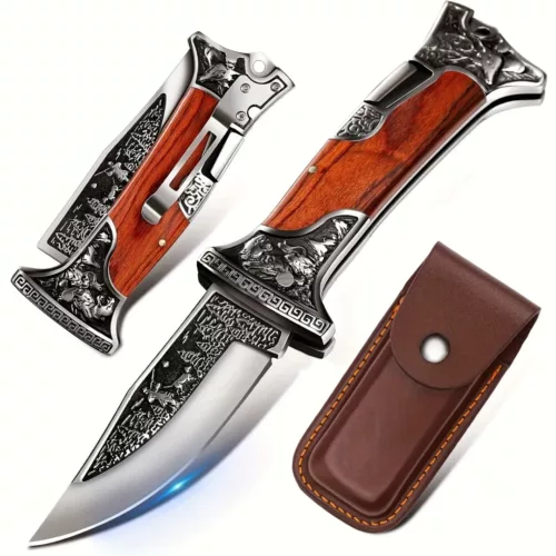 Couteau pliant gravé style ancien