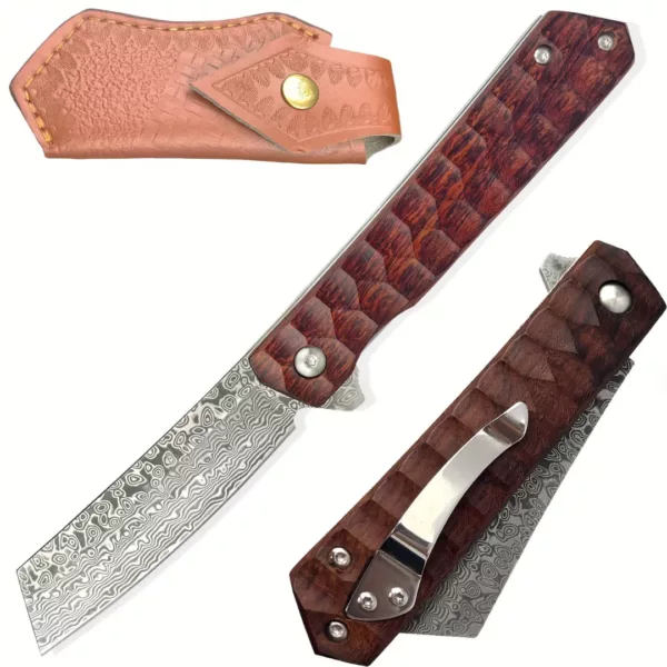 Couteau pliant japonais lame damas