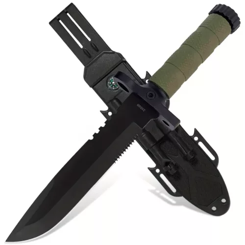 Couteau tactique survie lame noire