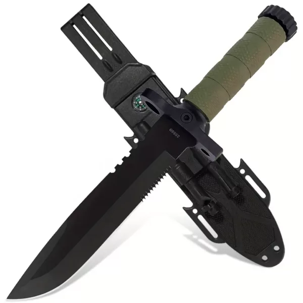 Couteau tactique survie lame noire