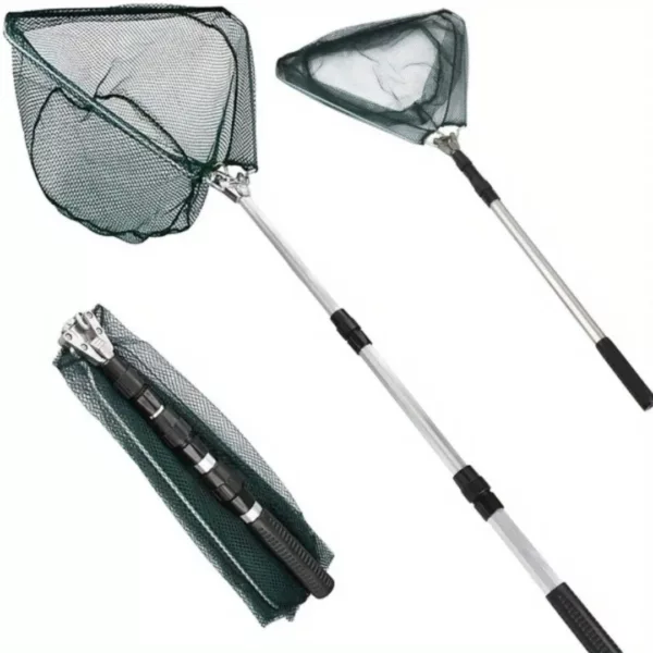 Épuisette télescopique manche aluminium pliable