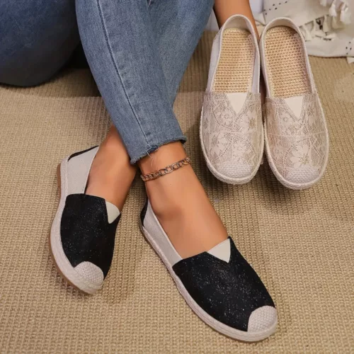 Espadrille femme imprimé géométrique tressé