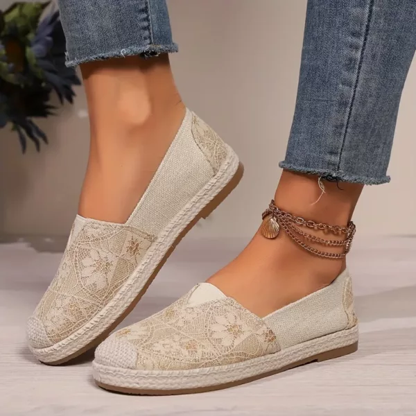 Espadrille femme imprimé géométrique tressé – Image 3