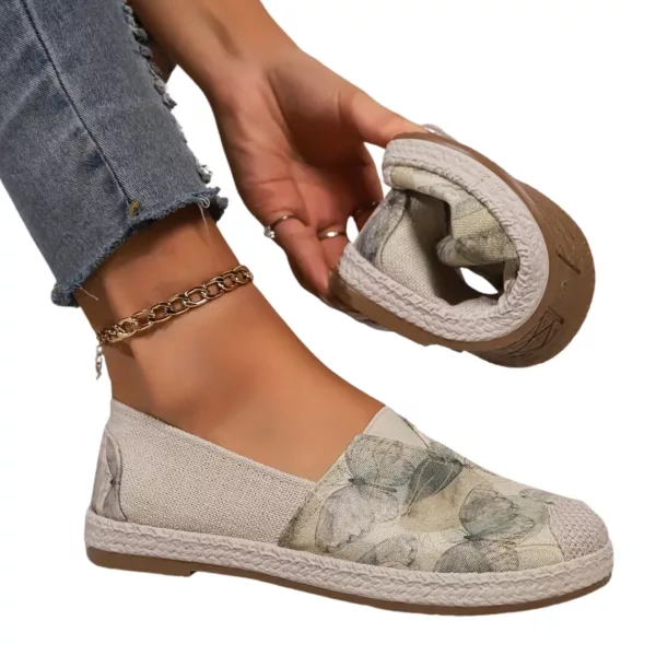 Espadrille femme imprimé géométrique tressé – Image 7