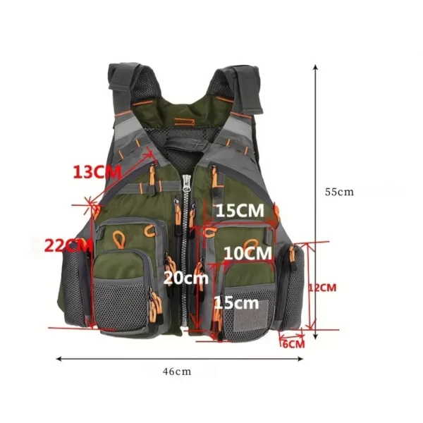 Gilet de pêche léger avec multiples poches – Image 3