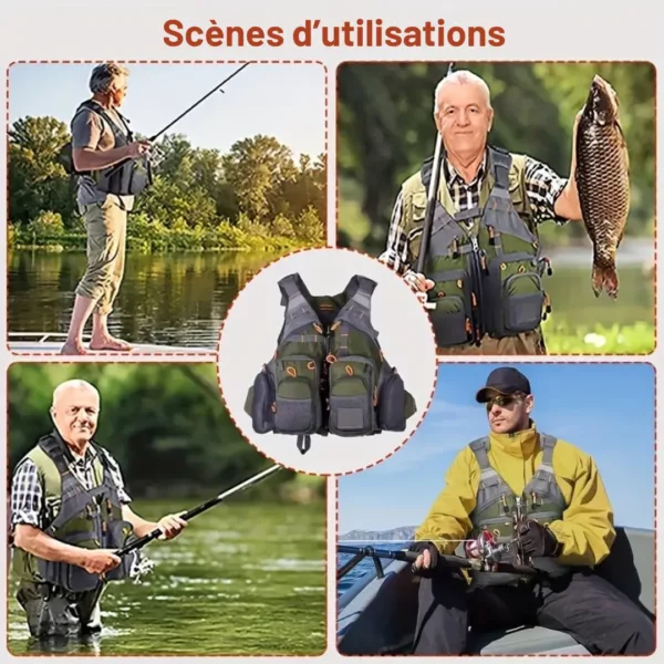Gilet de pêche léger avec multiples poches – Image 5