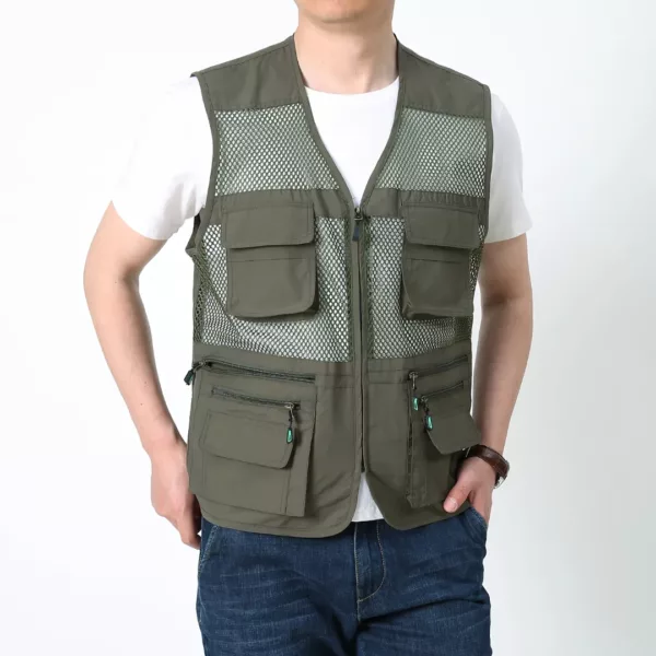 Gilet de pêche respirant multi poches été