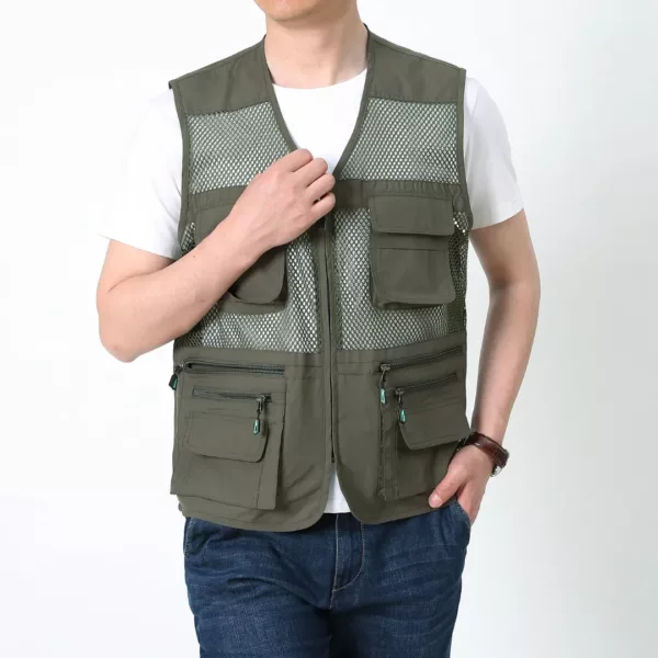 Gilet de pêche respirant multi poches été – Image 8